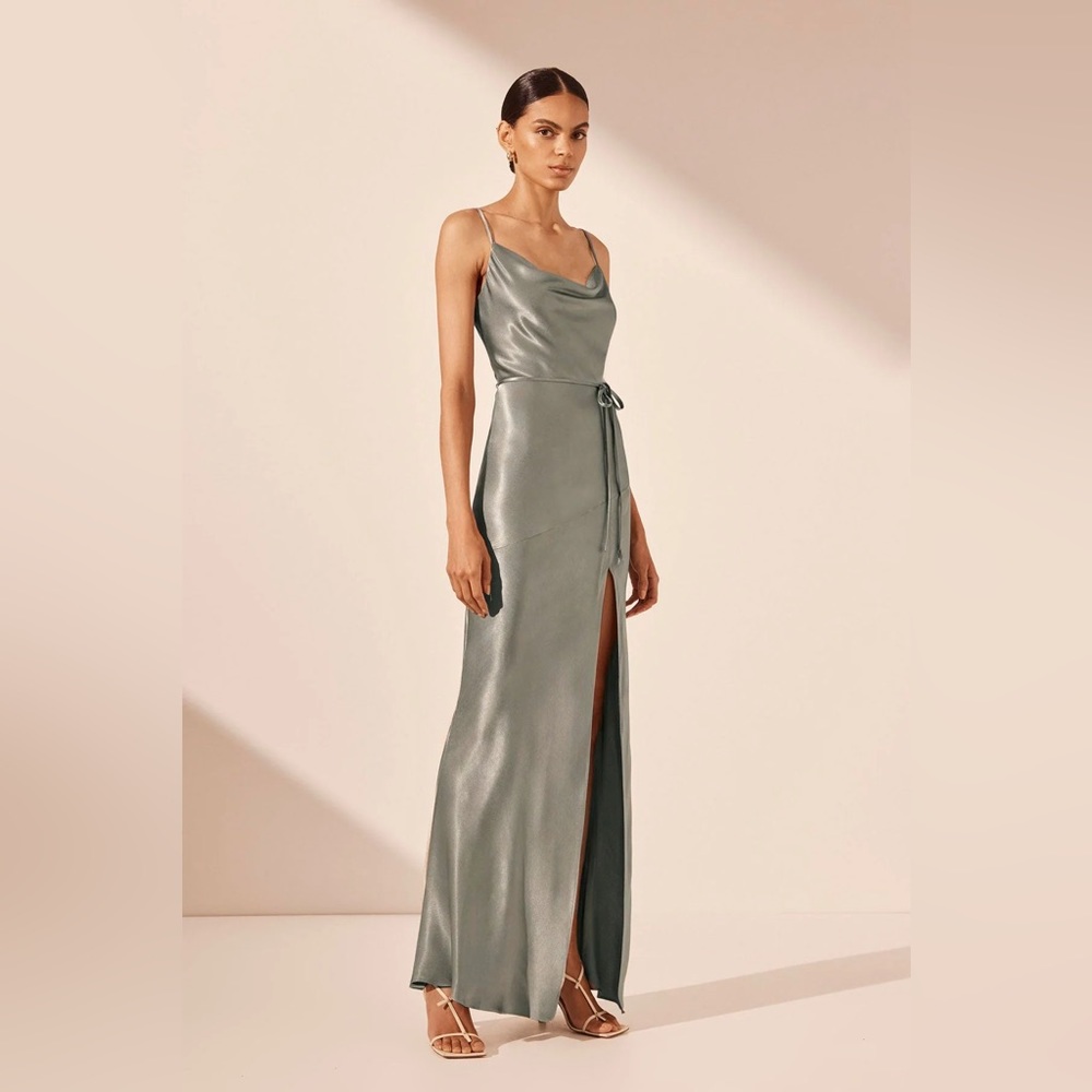 Shona Joy- La Lune Bias Cowl Maxi Dress - Sage